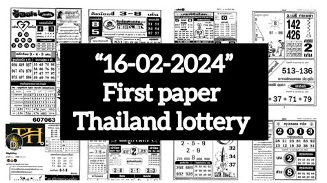 thai lottery 16 march 2024|Thailand Lottery Result 16.